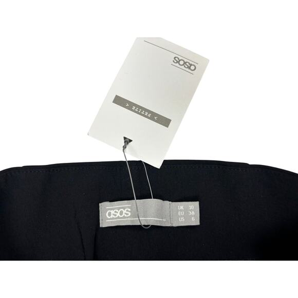 ASOS Black Zip Up High Waisted Shorts - NWT - Size 6 Petite - Picture 5 of 6